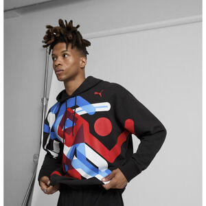 Puma Men Village Wear Running Hoodie Black Multi Size XXL